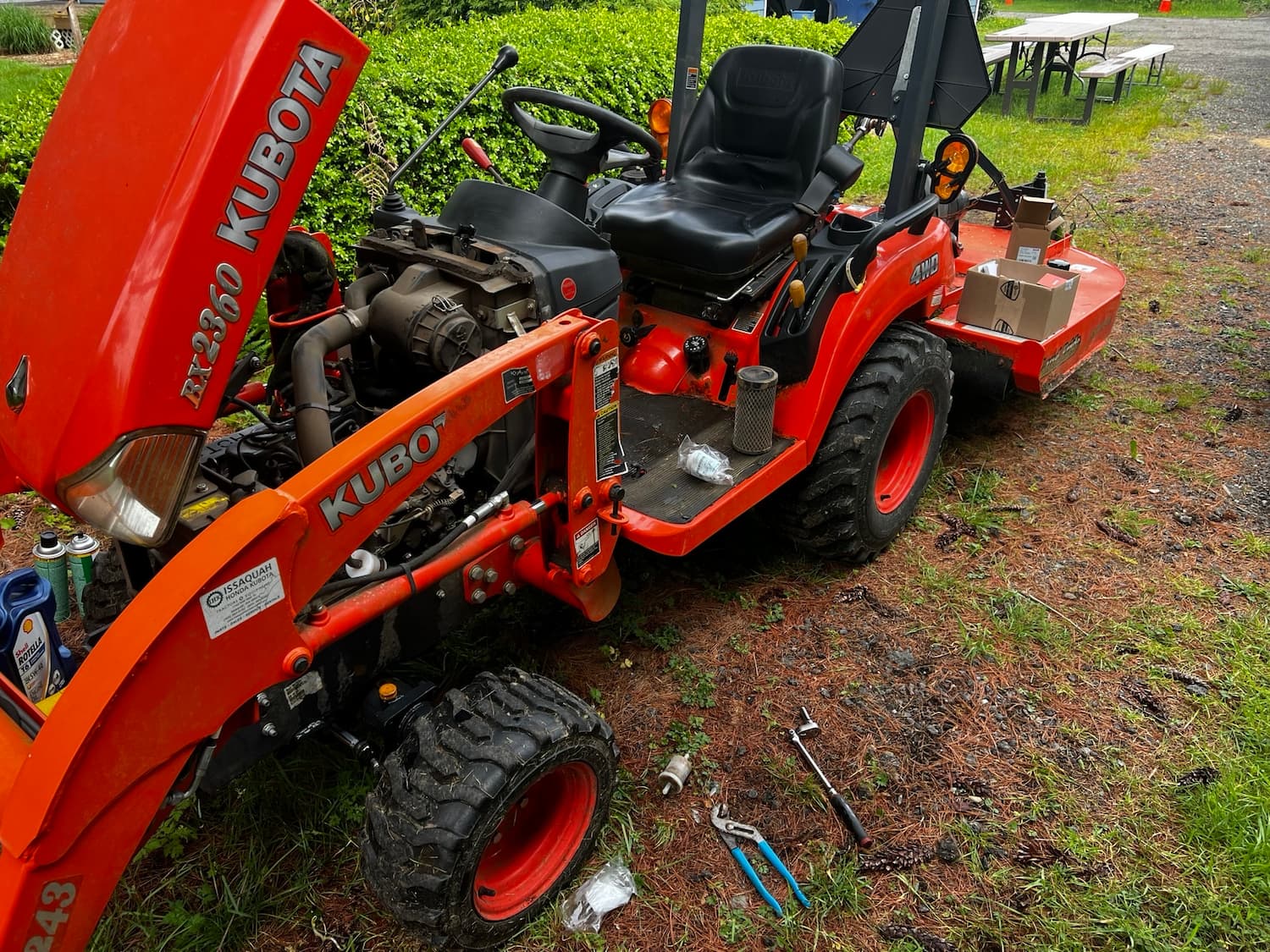 Red Kubota Tractor